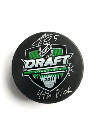 Adam Larrson Autographed Draft Puck 2011 Draft. pick 208