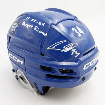 Auston Matthews Autographed Toronto Maple Leafs Helmet w/"21-22-24 Rocket Richard"