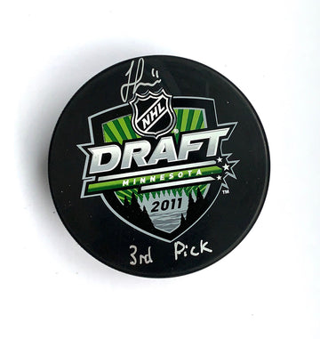 Jonathan Huberdeau Autographed 2011 Draft Puck 3rd pick.