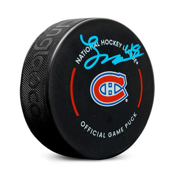 Lane Hutson Autographed Montreal Canadiens Official Game Puck