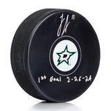 Logan Stankoven Dallas Stars Signed Dated 1st Nhl Goal Puck