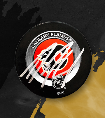 Dion Phanuef Calgary Flames Autographed Puck