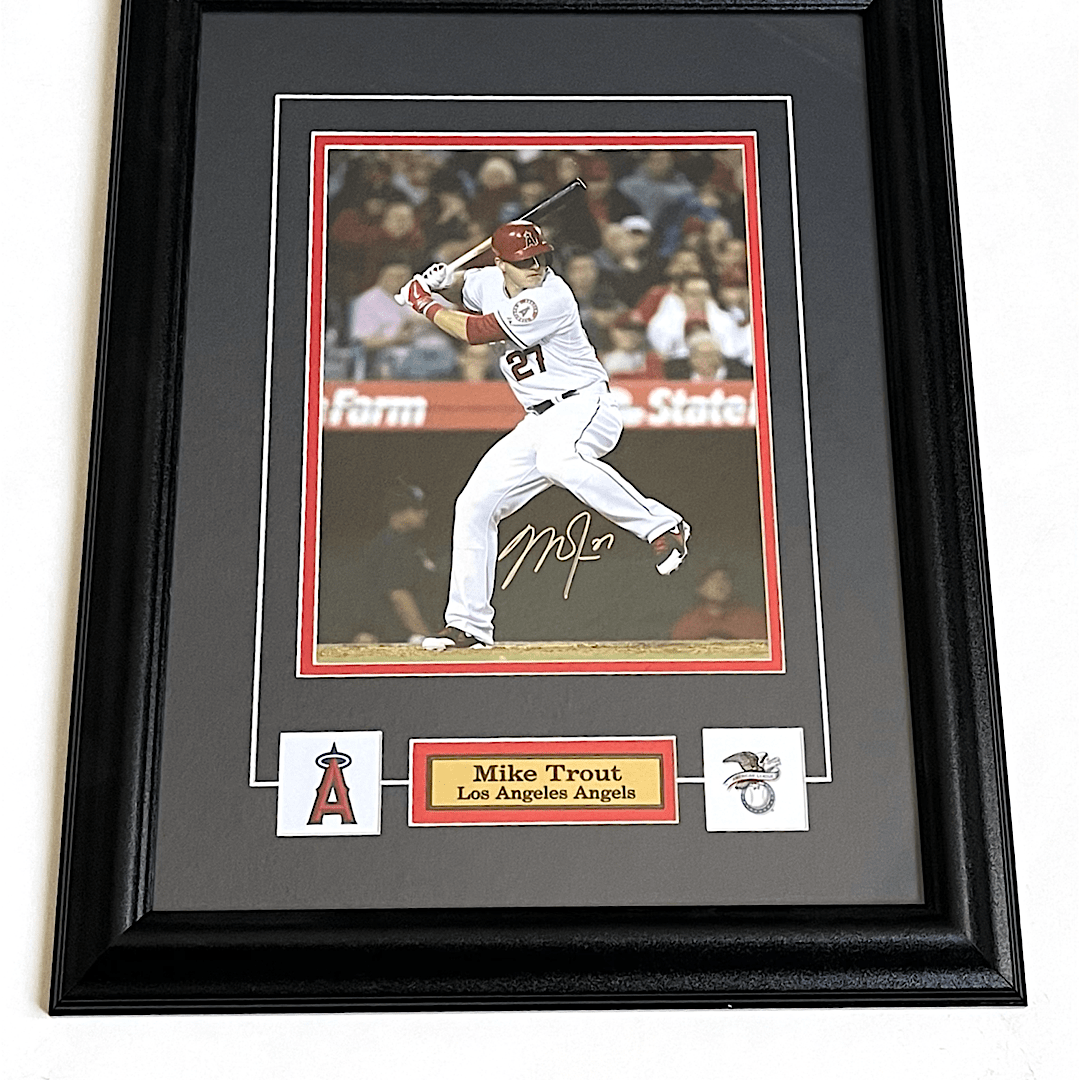 Mike trout Los Angeles angels autographed framed