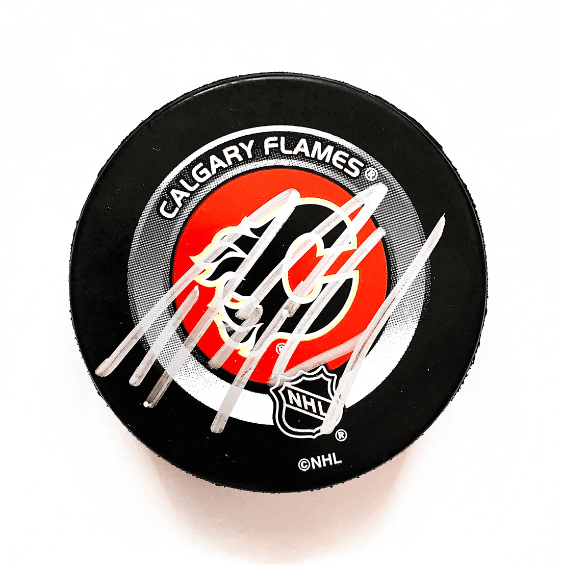 Dion Phanuef Calgary Flames Autographed Puck