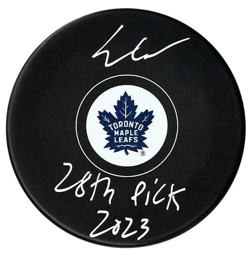 Easton Cowan autographed draft puck