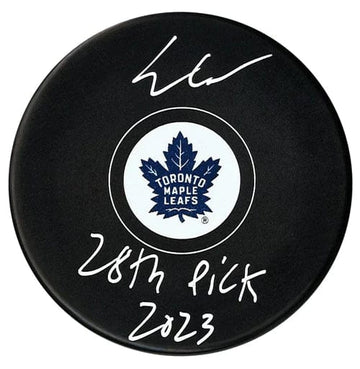 Easton Cowan autographed draft puck