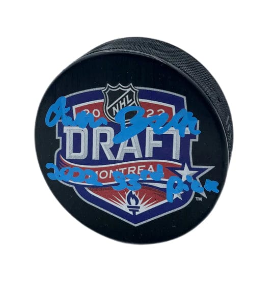 Owen Beck autographed draft puck
