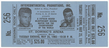 Boxing match ticket for may 25, 1965