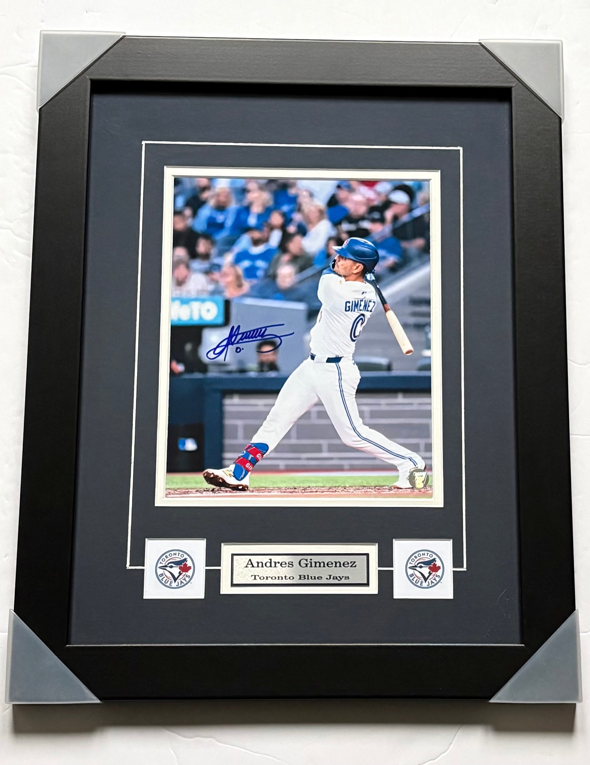 Andres Gimenez Autographed Toronto Blue Jays 8X10 Photo Framed