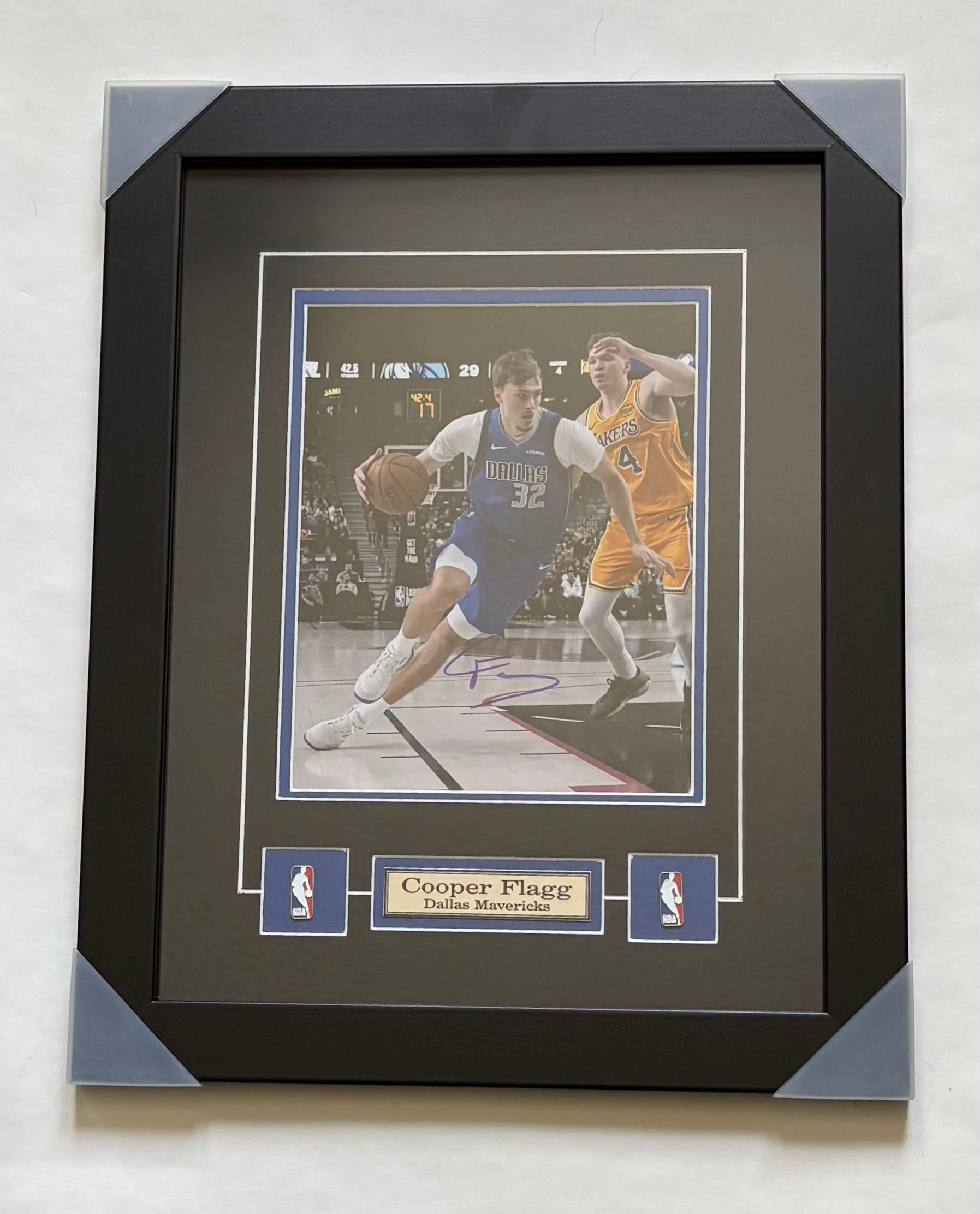 Dallas Mavericks Rookie of the year Cooper Flagg Autographed Framed 