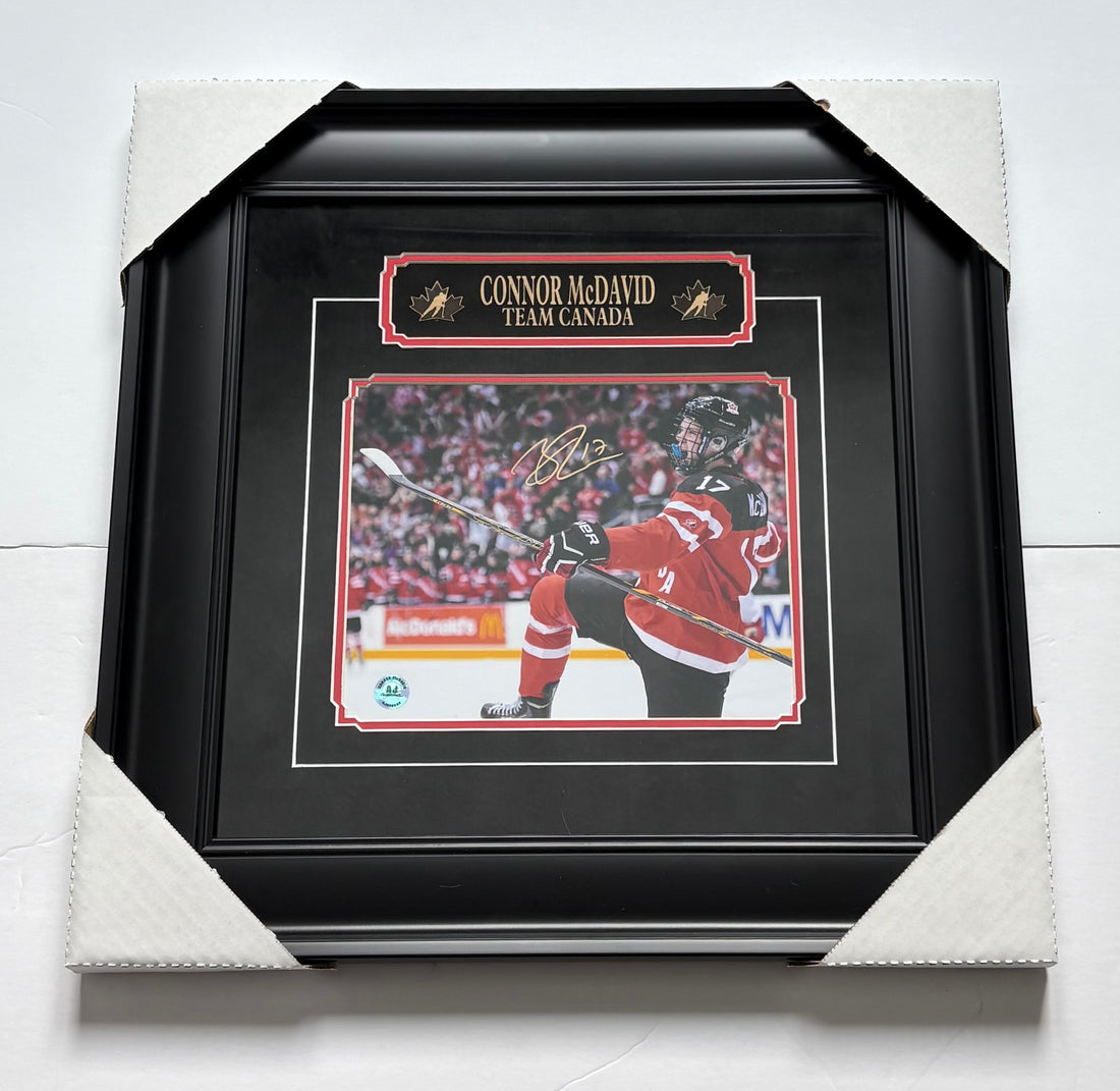 Authentic Autographed Connor Mcdavid Team Canada Framed World Juniors 2015