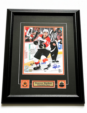 Denver Barkey Philadelphia Flyers Autographed Framed