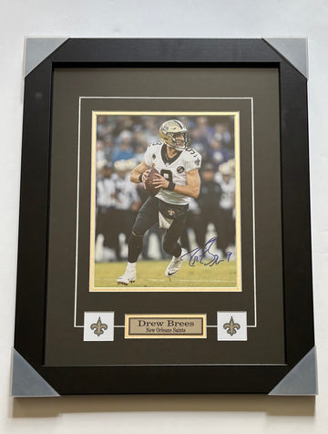 Drew Brees New Orleans Saints Hall Fame Quarterback Autographed Framed