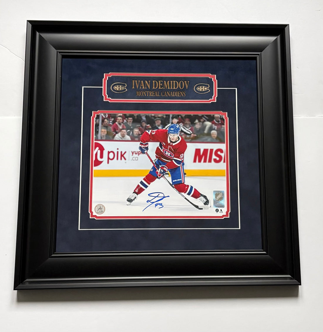 framed sports memorabilia autographed Ivan demidov montreal canadiens framed picture