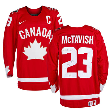 Mason McTavish Team Canada Signed & Inscribed '2022 WJC MVP' Nike Jersey /22