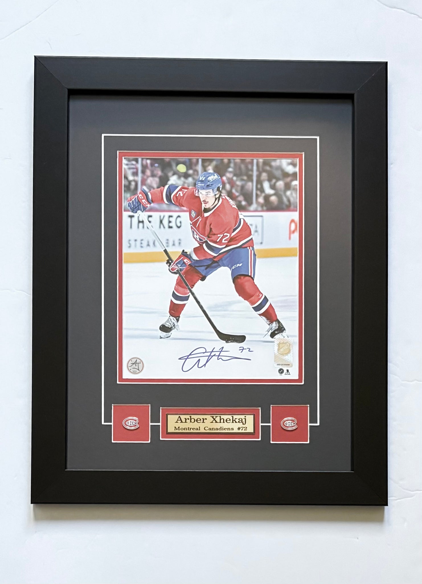 Arber Xhekaj Montreal Canadiens authenticated framed collectible