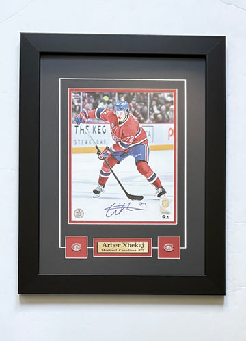 Arber Xhekaj Montreal Canadiens authenticated framed collectible