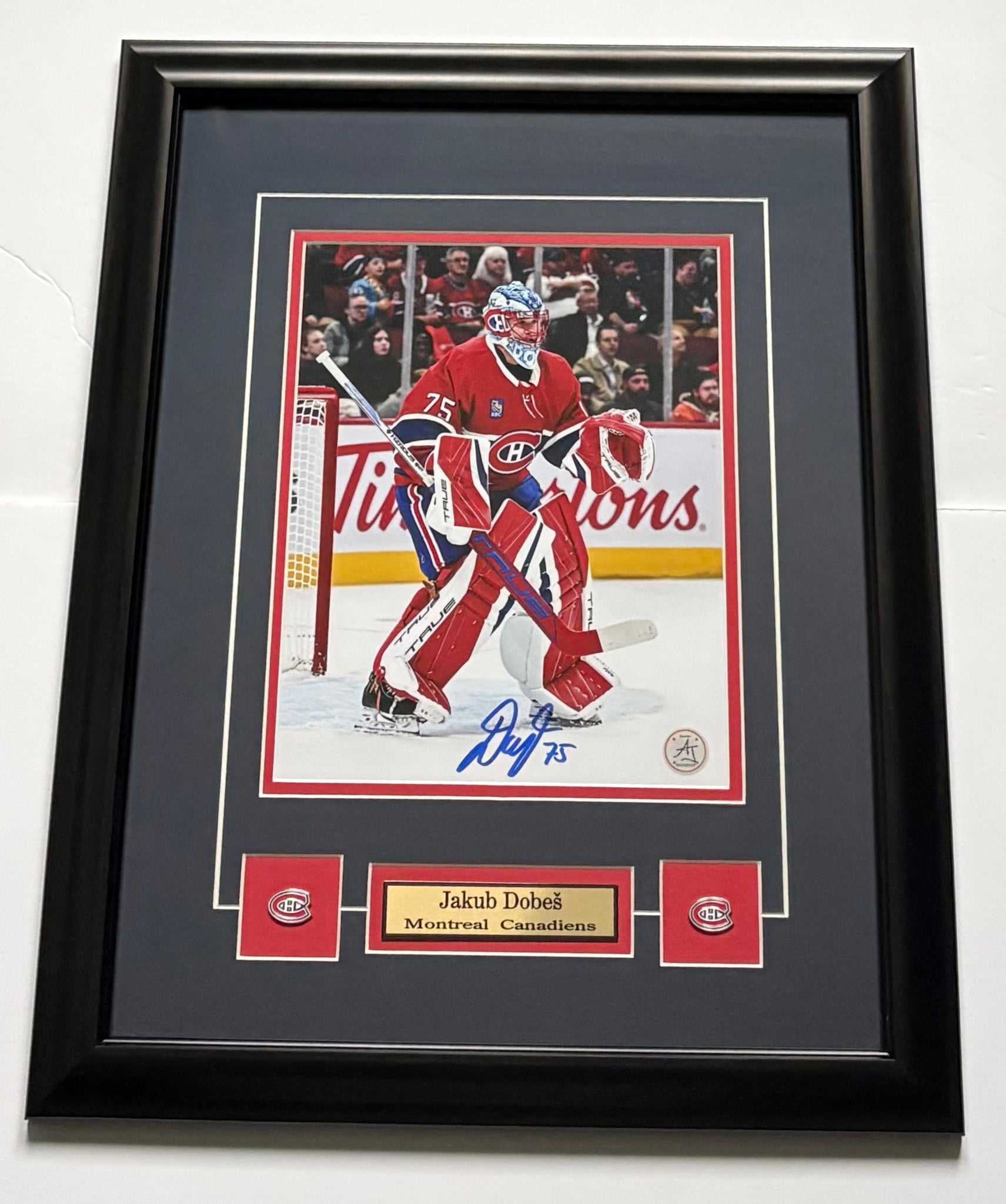 jakub dobes autographed framed photo montreal canadiens 