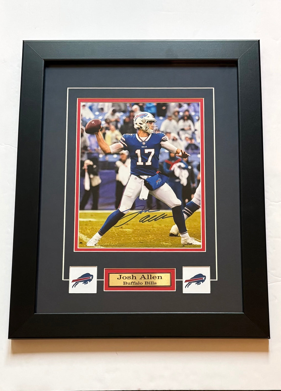  Buffalo Bills' star quarterback with this expertly framed Josh Allen autographed memorabilia