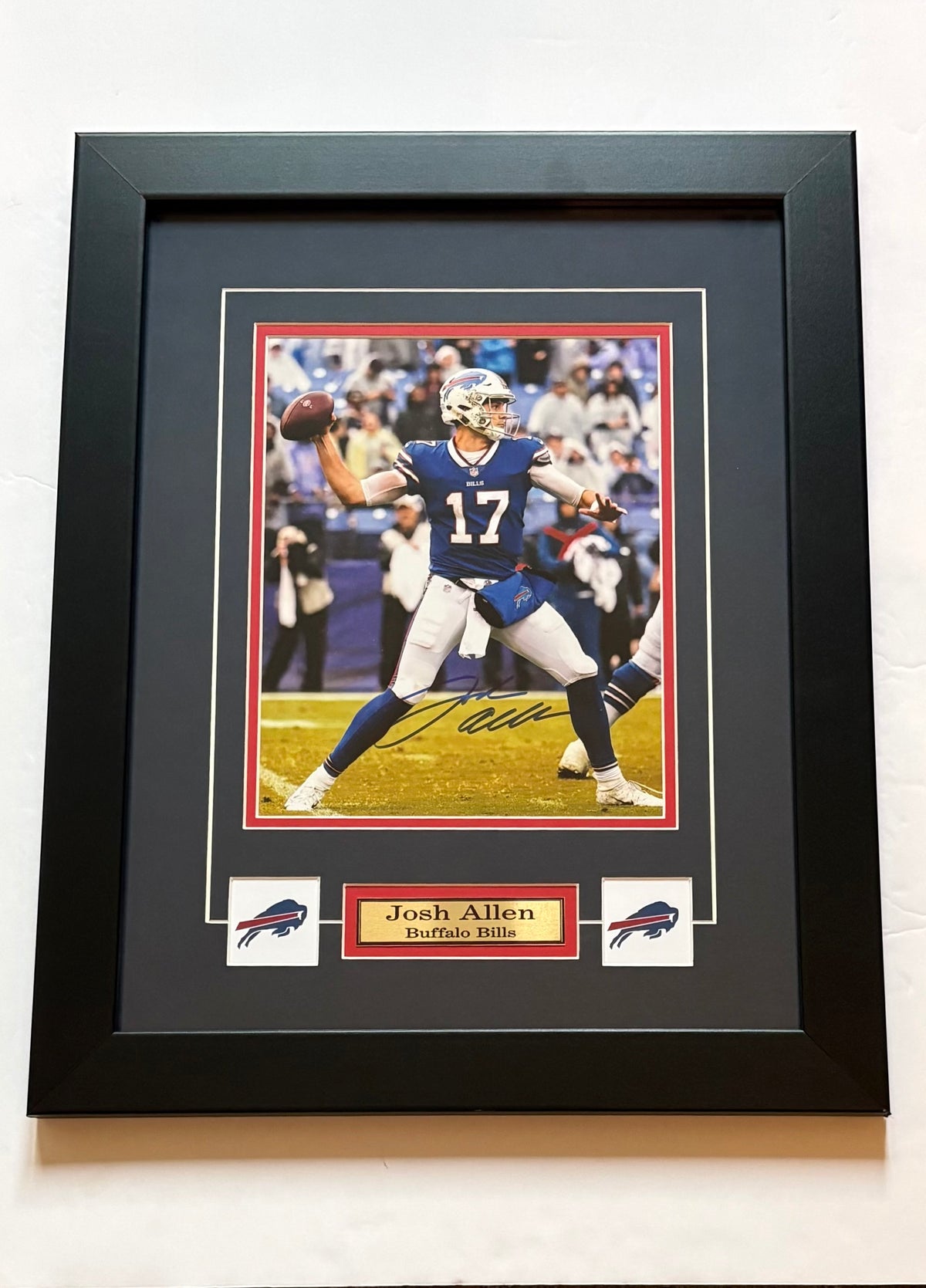  Buffalo Bills' star quarterback with this expertly framed Josh Allen autographed memorabilia