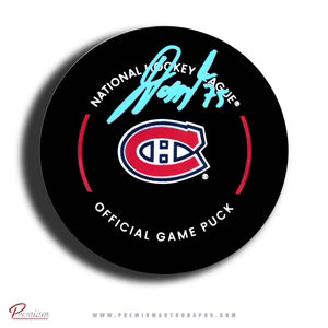 Montreal Canadiens official game puck autographed by Jakob dobes 