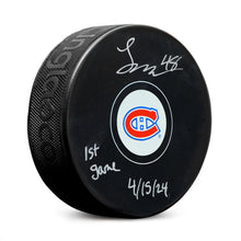 Lane Hutson Montreal Canadiens Autographed 1st NHL Game Hockey Puck