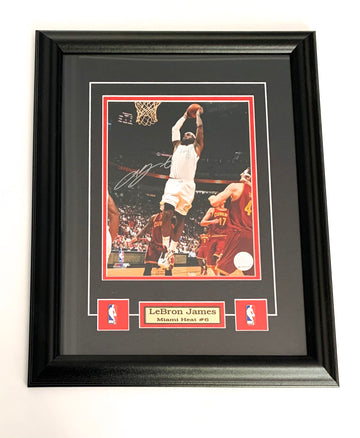 Autographed Framed Lebron James Miami Heat Mvp