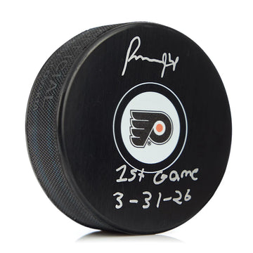 Authentic Porter Martone Philadelphia. Flyers Autographed 1st Game Puck  COA