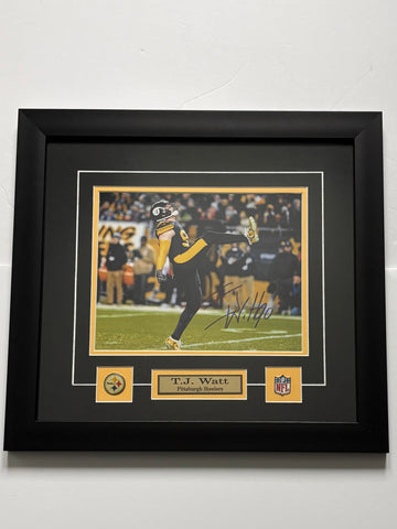 TJ Watt Pittsburg Steelers Autographed Framed