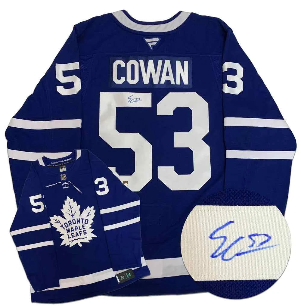 Easton Cowan autographed Toronto Maple Leafs premium jersey with certificate