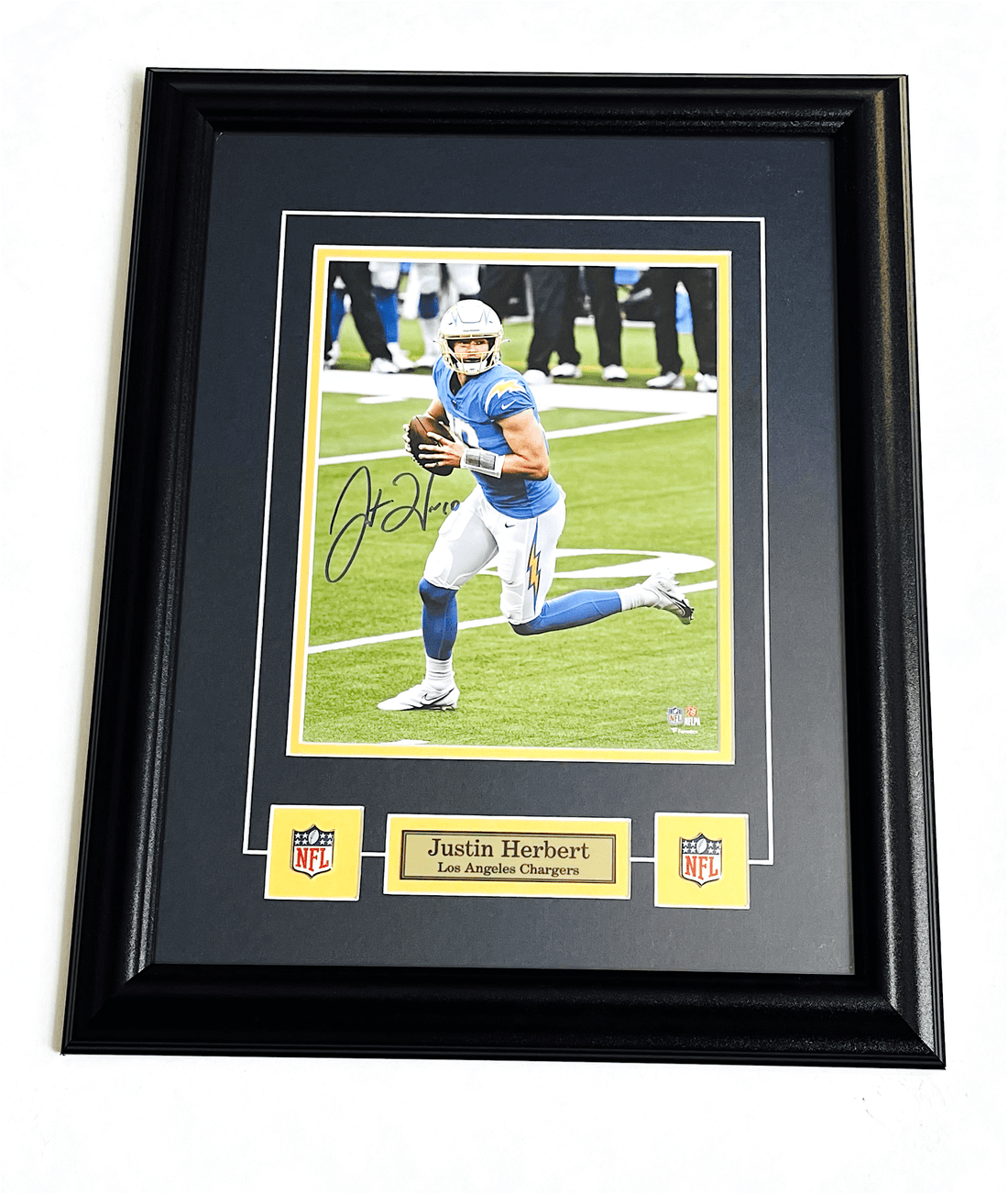 Justin Herbert autographed framed Los Angeles Chargers memorabilia
