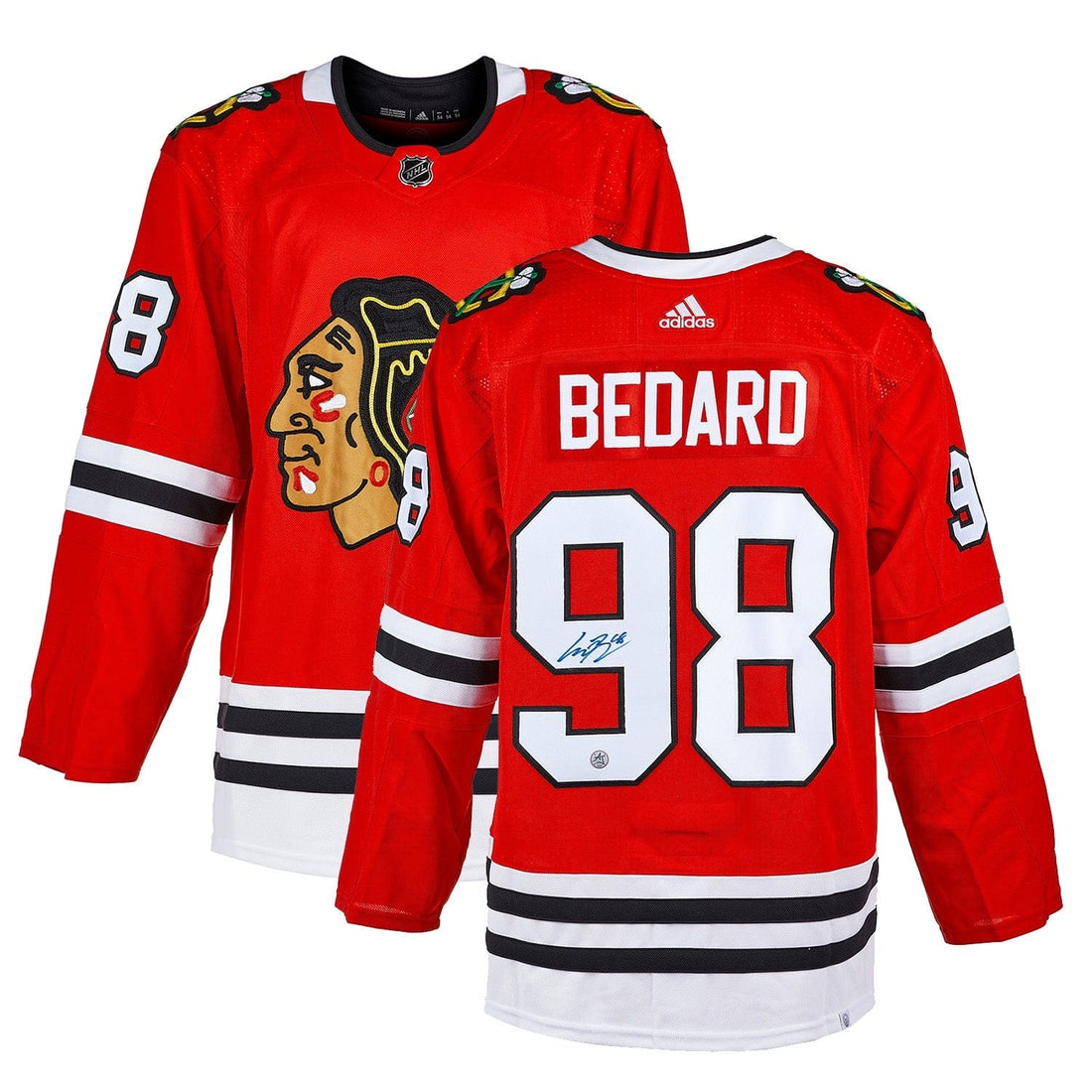 Connor Bedard autographed Chicago Blackhawks pro jersey red