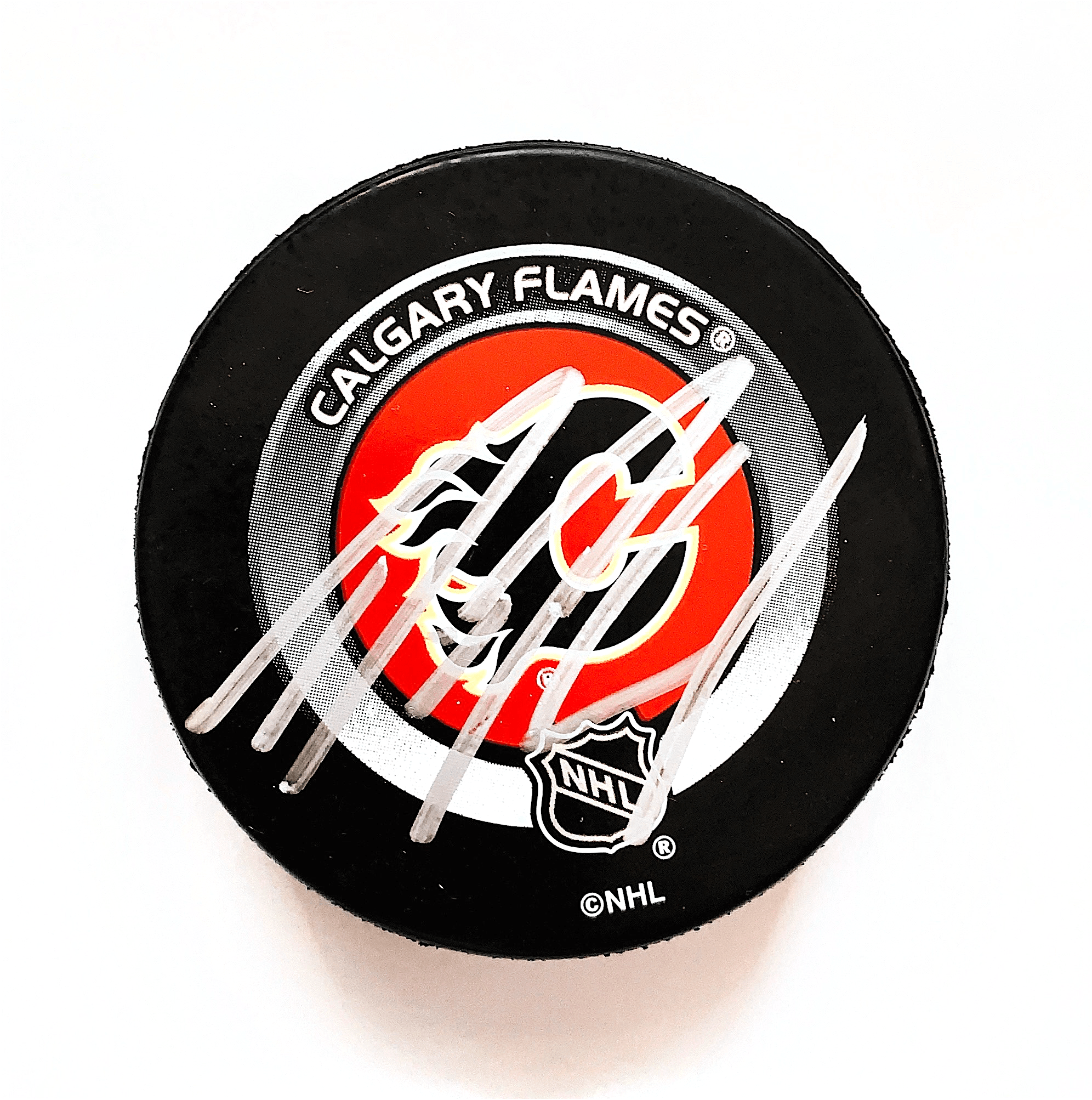 Dion Phanuef Calgary Flames Autographed Puck