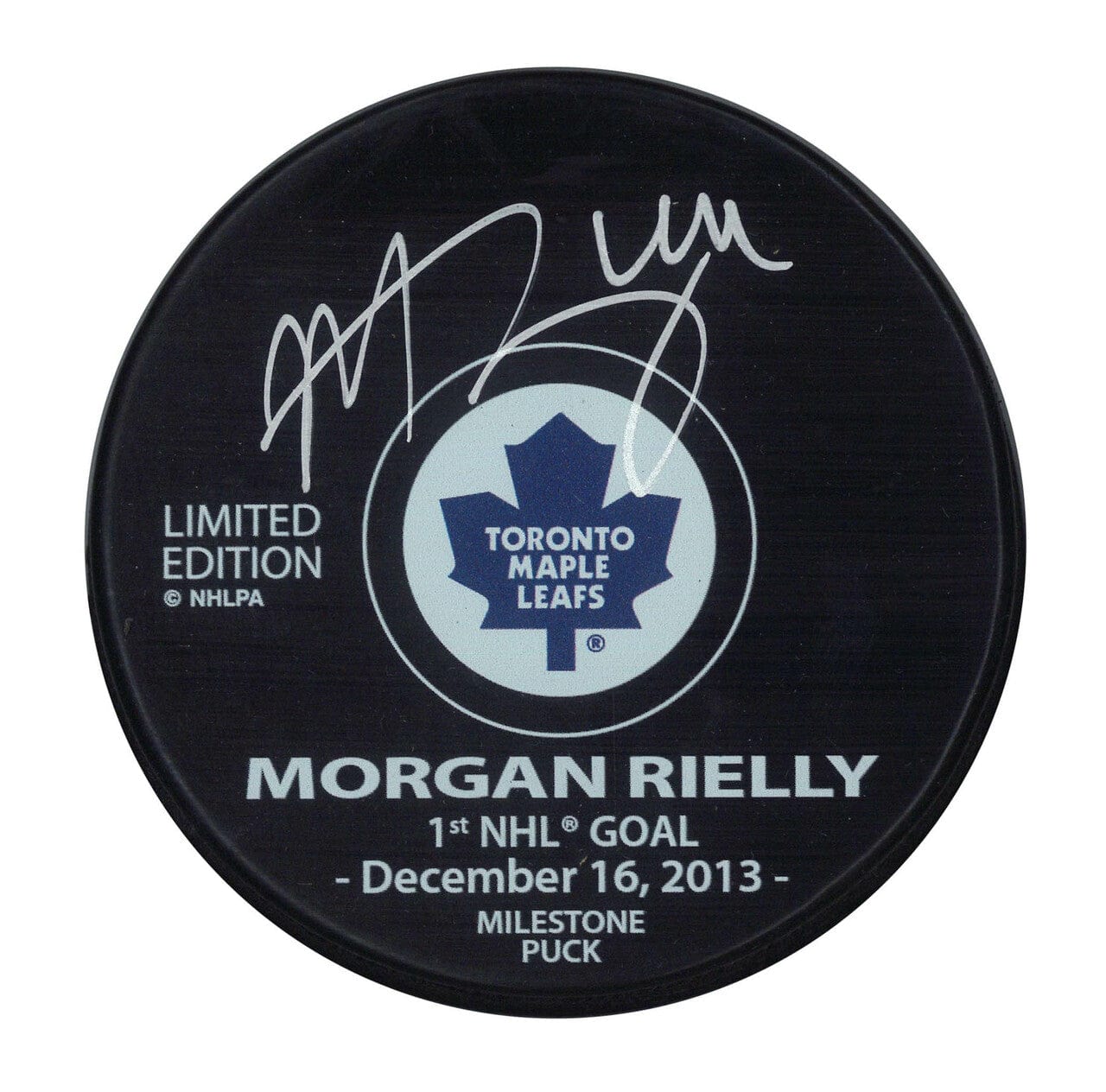Morgan Rielly Toronto Maple Leafs First Goal Autographed Puck Limitied Edition