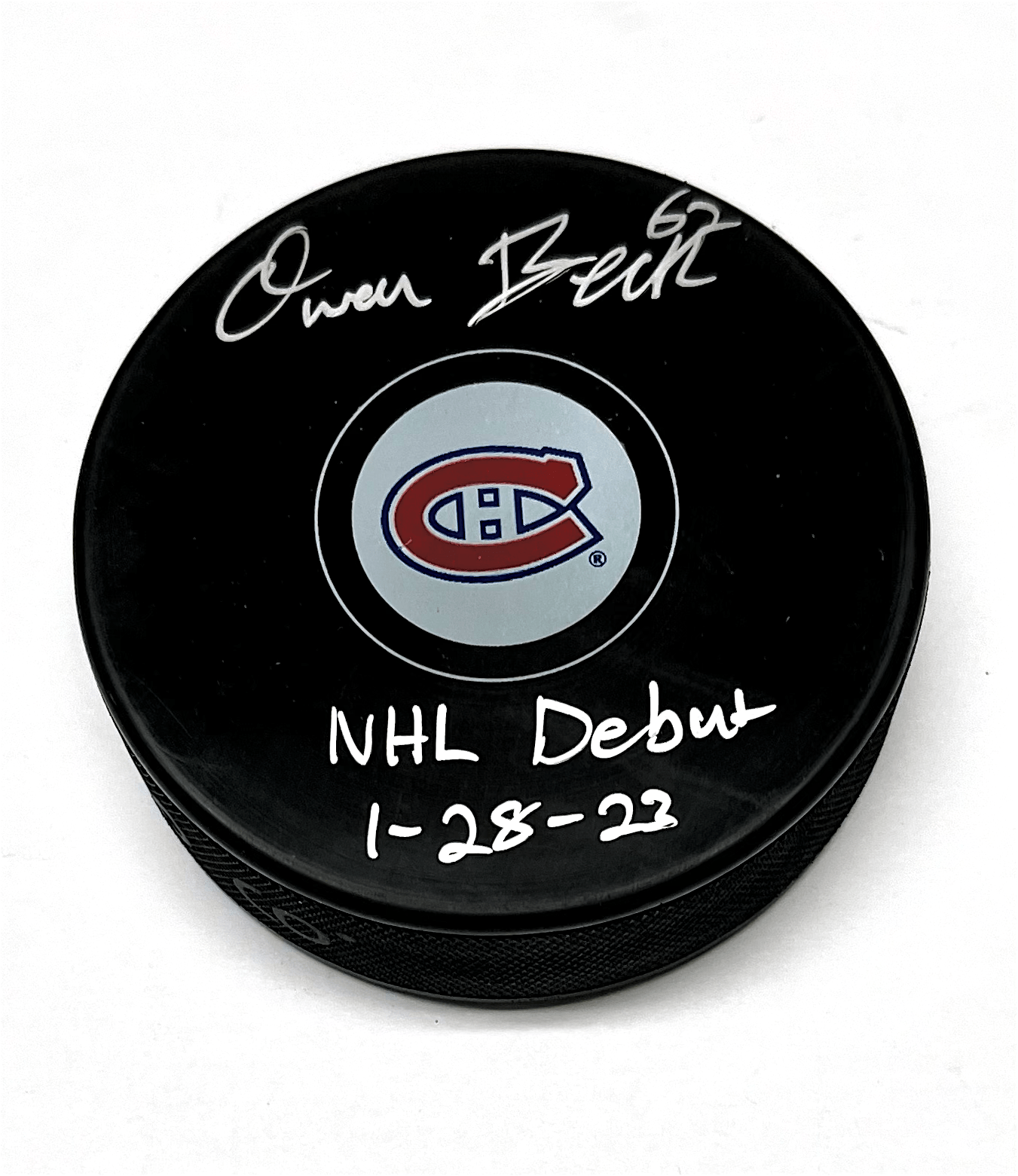 Owen Beck Montreal Canadiens autographed puck 