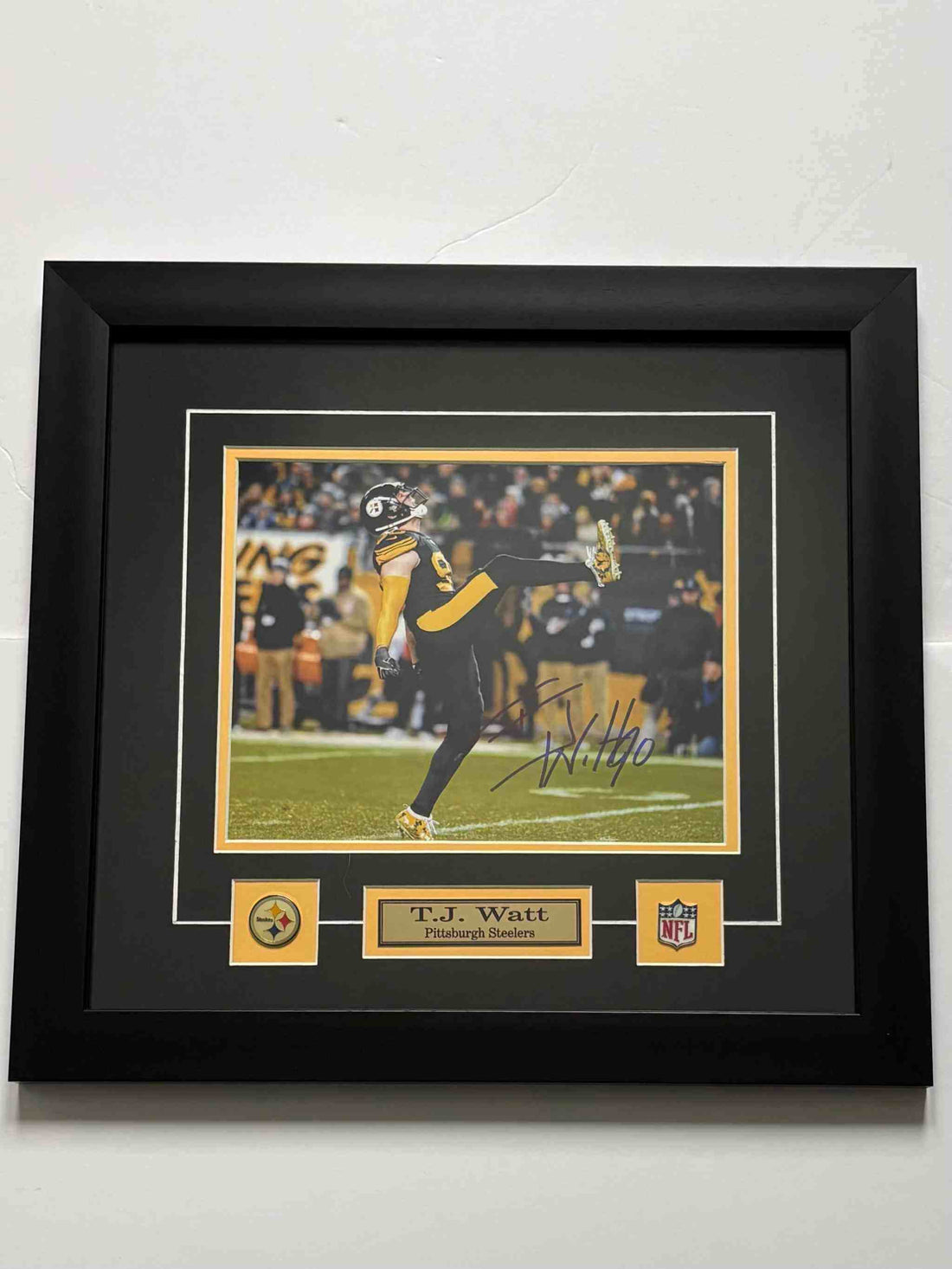 TJ Watt Pittsburgh Steelers autographed framed display