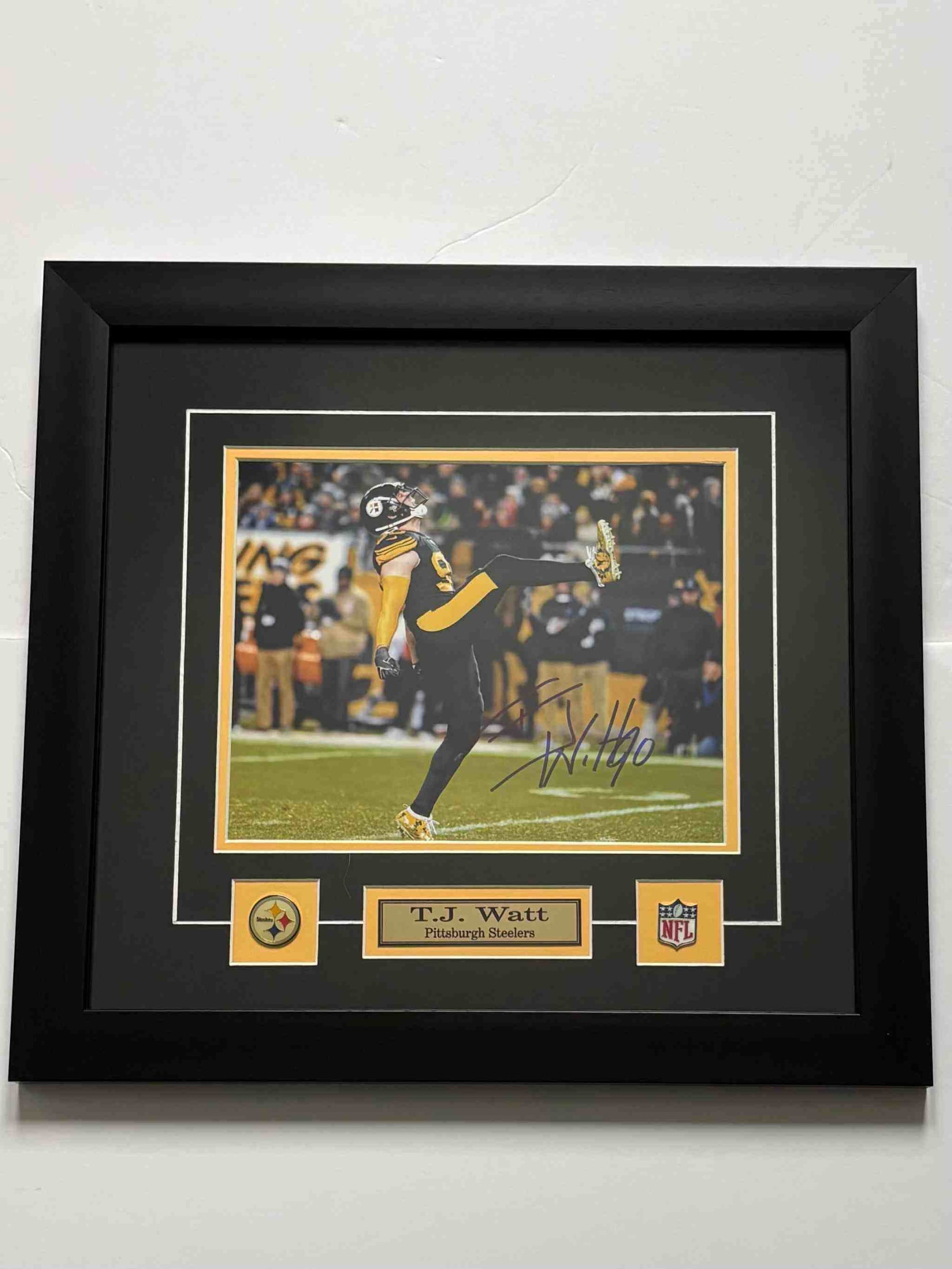 TJ Watt Pittsburgh Steelers autographed framed display